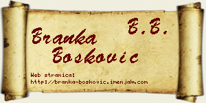 Branka Bošković vizit kartica